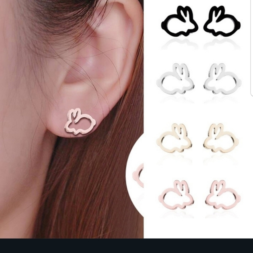 🐇🐇Adorable Stainless Steel Bunny earrings in SILVER 🐇🐇